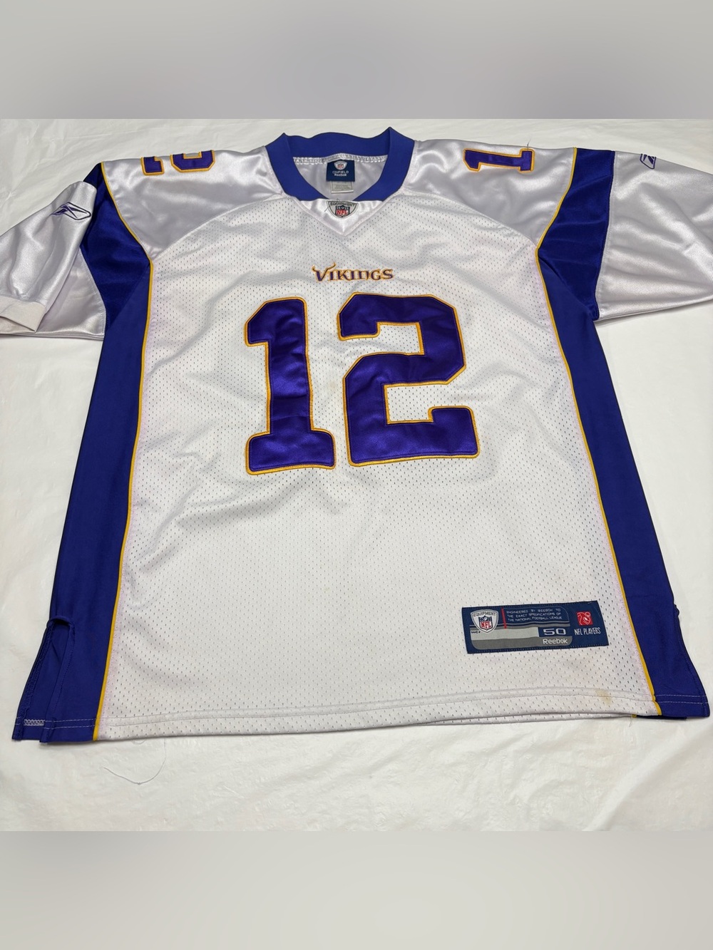 Percy Harvin #12 Minnesota Vikings NFL Reebok On Field Jersey Men’s 50 XL